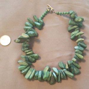 Gorgeous green stone handcrafted necklace